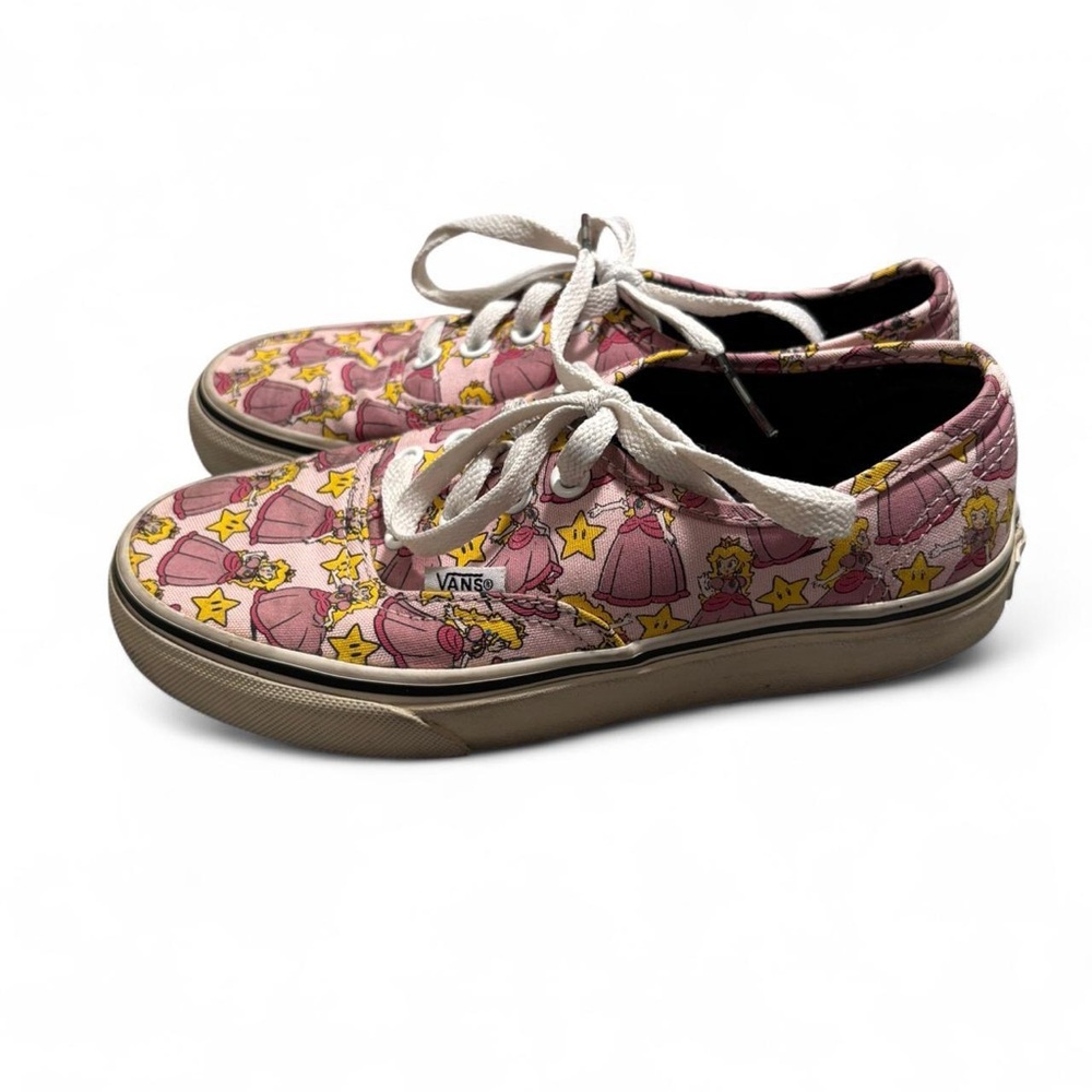 Vans Princess Peach  Pink Princess Pattern Sneakers Size 5 RARE - Picture 3 of 8